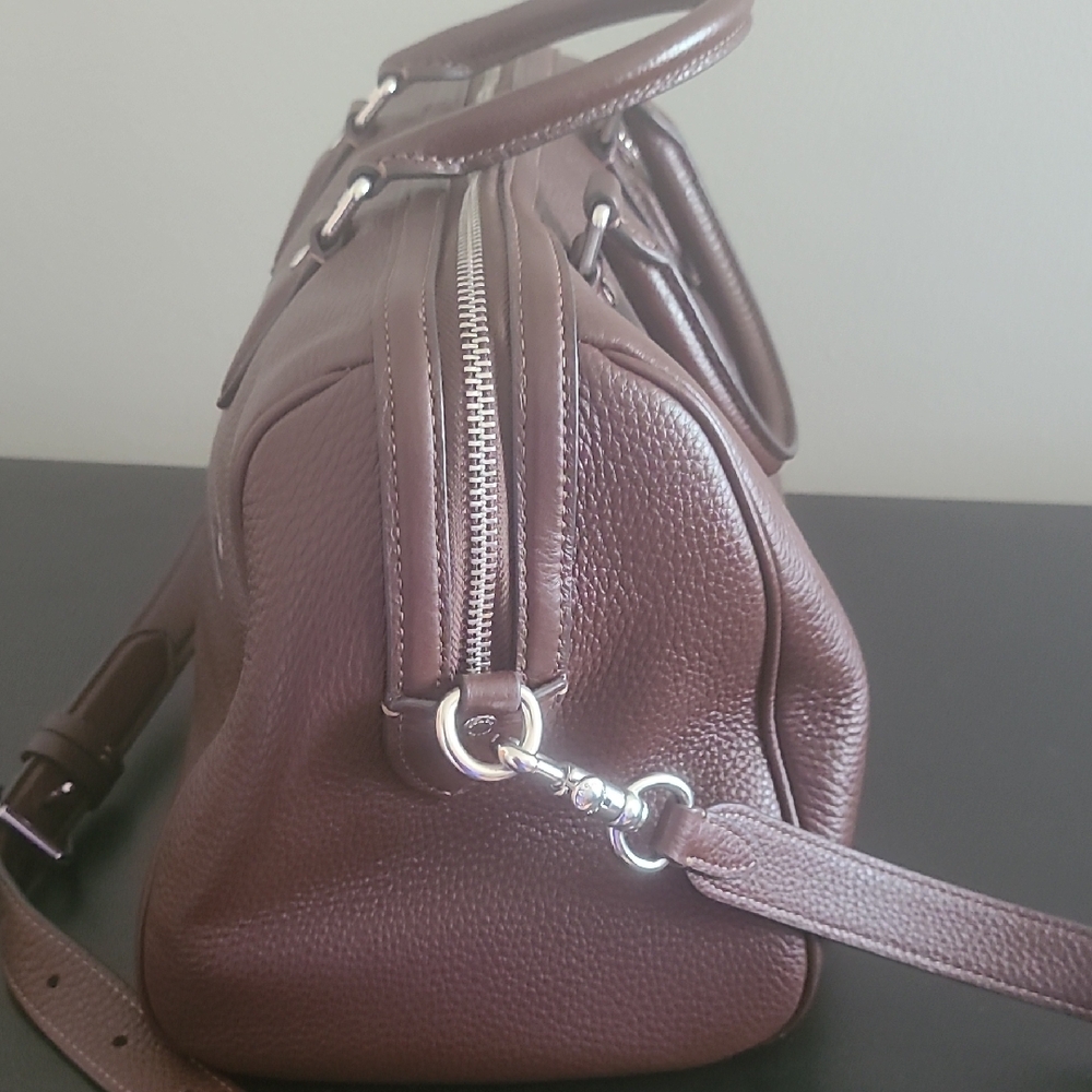 Coach Pebbled Leather Rowen Large Satchel in Maple 12Wx8H, No Dust Cover - Picture 6 of 13